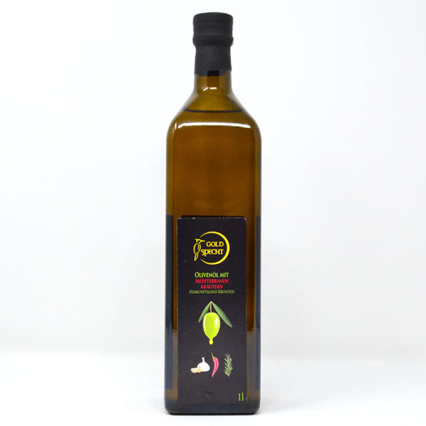 Goldspecht Olivenöl mit mediterranen Kräutern 1000ml House of Slivovitz