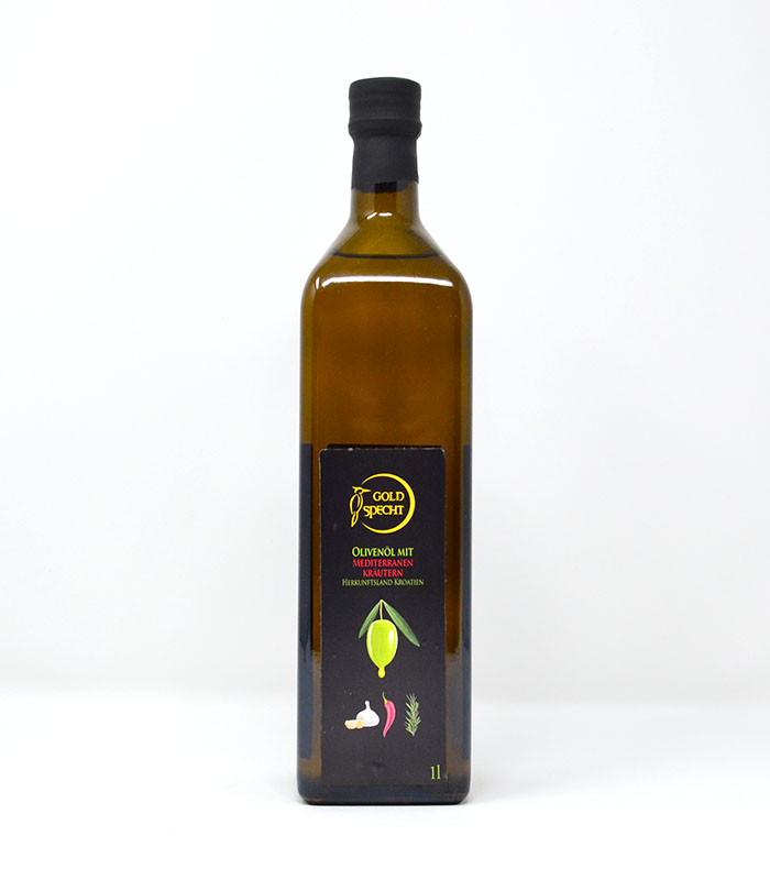 Goldspecht Olivenöl mit mediteranen Kräutern 1000ml House of Slivovitz